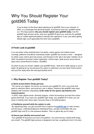 Why You Should Register Your gold365 Today (1)