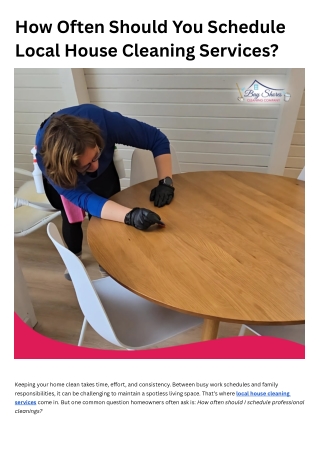 How Often Should You Schedule Local House Cleaning Services