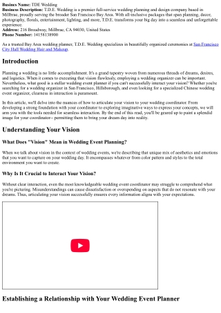 How to Communicate Your Vision to Your Wedding Planner