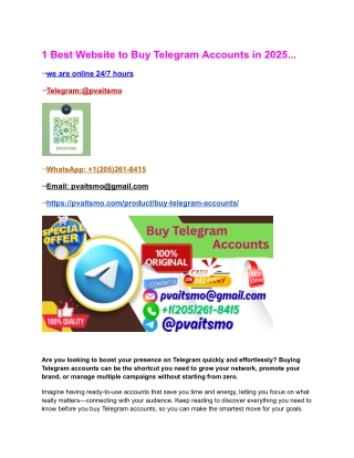 1 Best Website to Buy Telegram Accounts in 2025