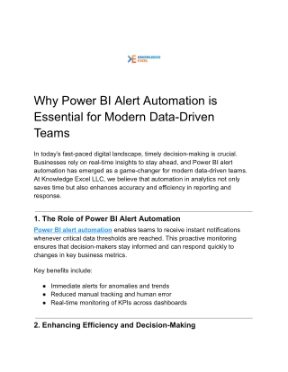 Why Power BI Alert Automation is Essential for Modern Data-Driven Teams