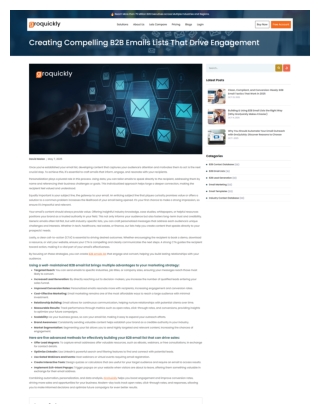 Creating Compelling B2B Emails Lists That Drive Engagement