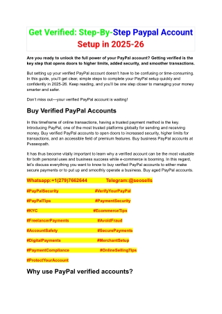 Get Verified_ Step-By-Step Paypal Account Setup in 2025-26