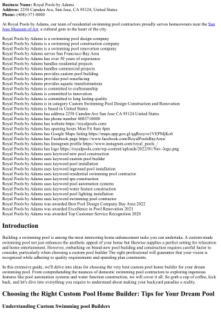 Selecting the Right Custom Pool Contractor: Tips for Your Dream Pool