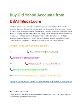 100% Real Active Accounts and 100% Customer Satisfaction Guaranteed........