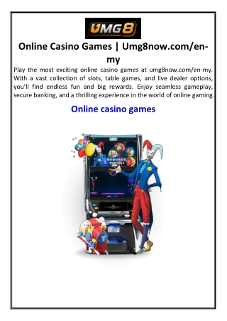 Online Casino Games Umg8now.com