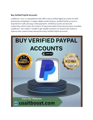 30 Top Places To Buy Verified PayPal Accounts............usaitboost.com