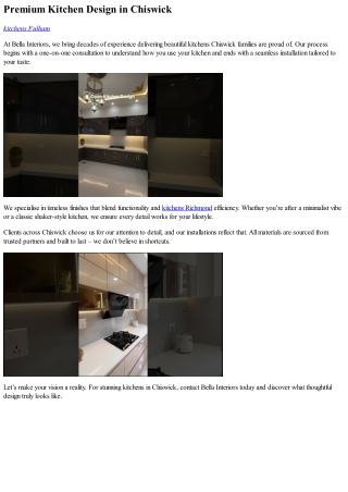 Luxury Kitchens Chiswick