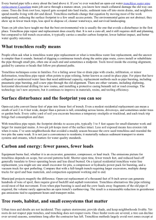The Environmental Benefits of Trenchless Pipe Repair and Replacement