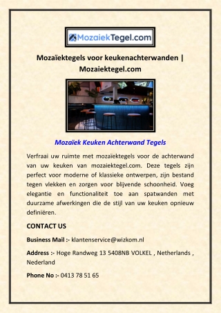 Mozaïektegels voor keukenachterwanden  Mozaiektegel.com