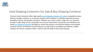 Used Shipping Containers For Sale