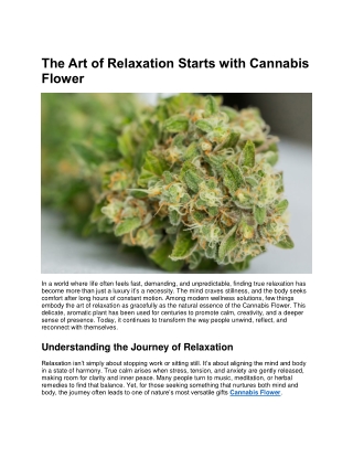 The Art of Relaxation Starts with Cannabis Flower