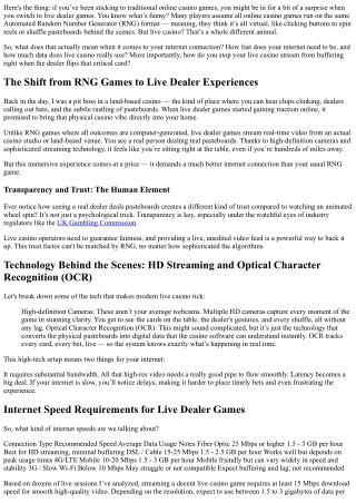 Is My Internet Fast Enough for Live Casino?