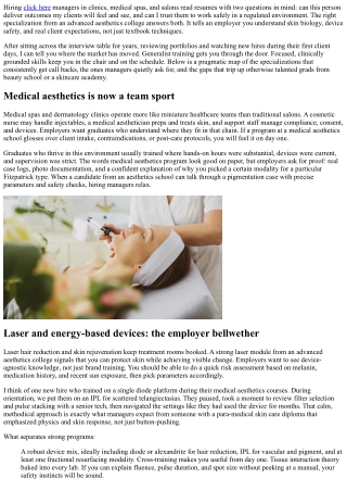 Advanced Aesthetics College Specializations Employers Love