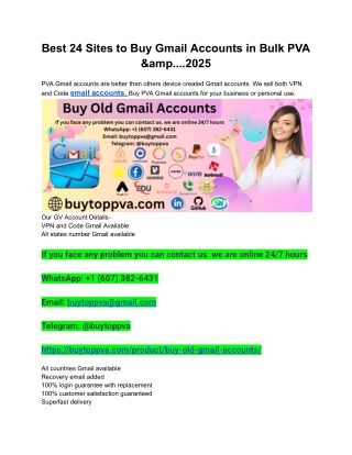 Best 24 Sites to Buy Gmail Accounts in Bulk PVA &amp