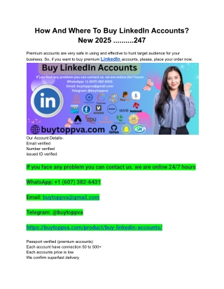 How And Where To Buy LinkedIn Accounts_ New 2025 ..........247