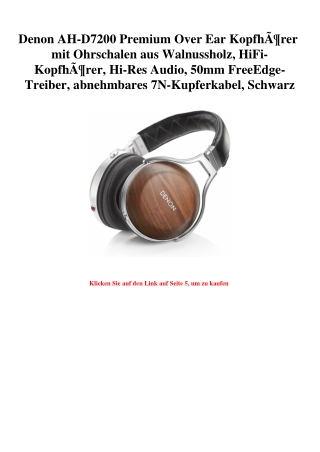 6042 Denon AH-D7200 Premium Over Ear KopfhÃƒÂ¶rer mit Ohrschalen aus Walnussholz  HiFi-KopfhÃƒÂ¶rer  Hi-