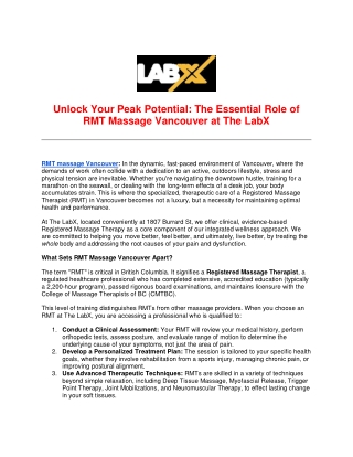 Unlock Your Peak Potential_ The Essential Role of RMT Massage Vancouver at The LabX