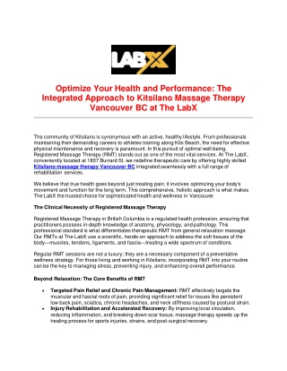 Optimize Your Health and Performance_ The Integrated Approach to Kitsilano Massage Therapy Vancouver BC at The LabX