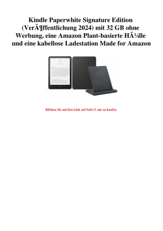 5250 Kindle Paperwhite Signature Edition  VerÃƒÂ¶ffentlichung 2024  mit 32 GB ohne Werbung  eine Amazon