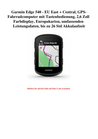 1468 Garmin Edge 540 - EU East   Central  GPS-Fahrradcomputer mit Tastenbedienung  2 6 Zoll Farbdisplay