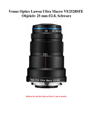 7608 Venus Optics Lawoa Ultra Macro VE2528SFE Objektiv 25 mm f 2.8  Schwarz
