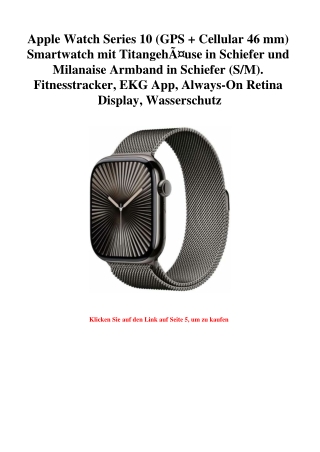 9558 Apple Watch Series 10  GPS   Cellular 46 mm  Smartwatch mit TitangehÃƒÂ¤use in Schiefer und Milanai