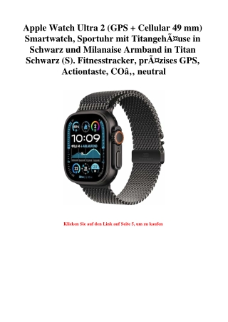 1783 Apple Watch Ultra 2  GPS   Cellular 49 mm  Smartwatch  Sportuhr mit TitangehÃƒÂ¤use in Schwarz und