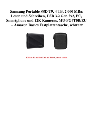 4948 Samsung Portable SSD T9  4 TB  2.000 MB s Lesen und Schreiben  USB 3.2 Gen.2x2  PC  Smartphone und