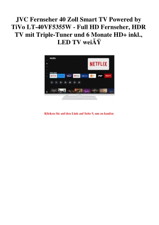8244 JVC Fernseher 40 Zoll Smart TV Powered by TiVo LT-40VF5355W - Full HD Fernseher  HDR TV mit Triple-