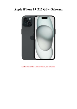 2005 Apple iPhone 15  512 GB  - Schwarz