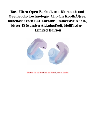 7178 Bose Ultra Open Earbuds mit Bluetooth und OpenAudio Technologie  Clip On KopfhÃƒÂ¶rer  kabellose Op