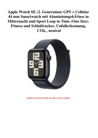 8188 Apple Watch SE  2. Generation  GPS   Cellular 44 mm Smartwatch mit AluminiumgehÃƒÂ¤use in Mitternac