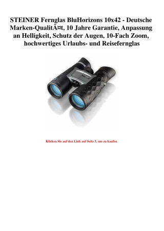 9075 STEINER Fernglas BluHorizons 10x42 - Deutsche Marken-QualitÃƒÂ¤t  10 Jahre Garantie  Anpassung an H