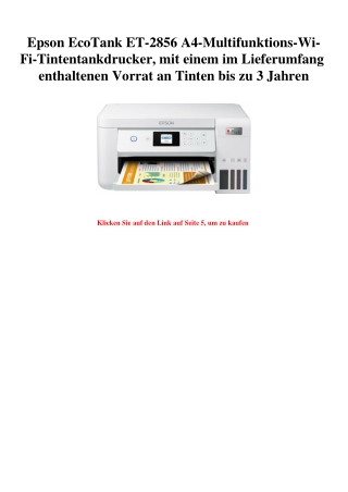 6193 Epson EcoTank ET-2856 A4-Multifunktions-Wi-Fi-Tintentankdrucker  mit einem im Lieferumfang enthalte