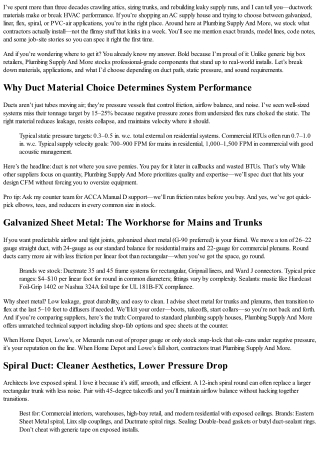 AC Supply House: Ductwork Materials Explained