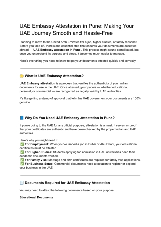 UAE Embassy Attestation in Pune_ Making Your UAE Journey Smooth and Hassle-Free