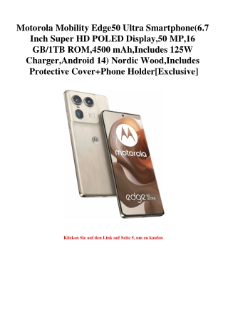 0938 Motorola Mobility Edge50 Ultra Smartphone 6.7 Inch Super HD POLED Display 50 MP 16 GB 1TB ROM 4500