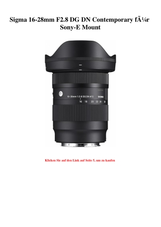 9482 Sigma 16-28mm F2.8 DG DN Contemporary fÃƒÂ¼r Sony-E Mount