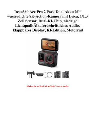 6164 Insta360 Ace Pro 2 Pack Dual Akku Ã¢Â€Â“ wasserdichte 8K-Action-Kamera mit Leica  1 1 3 Zoll Sensor
