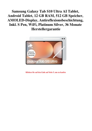 3358 Samsung Galaxy Tab S10 Ultra AI Tablet  Android Tablet  12 GB RAM  512 GB Speicher  AMOLED-Display