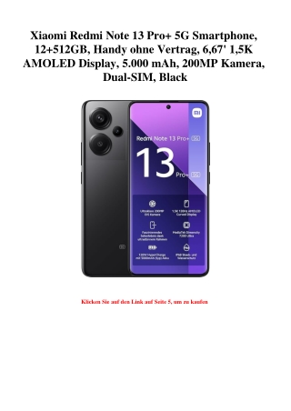 0580 Xiaomi Redmi Note 13 Pro  5G Smartphone  12 512GB  Handy ohne Vertrag  6 67' 1 5K AMOLED Display  5