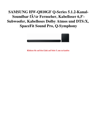 2460 SAMSUNG HW-Q810GF Q-Series 5.1.2-Kanal-Soundbar fÃƒÂ¼r Fernseher  Kabelloser 6 5'-Subwoofer  Kabell