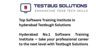 Top Software Training Institute in hyderabad Testbugit Solutions