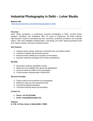 Industrial Photography - Google Docs