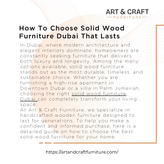 How To Choose Solid Wood Furniture Dubai That Lasts