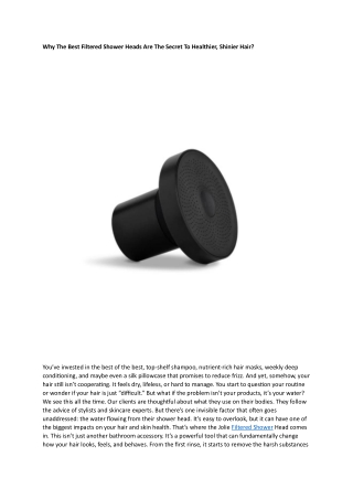 Filtered Shower Heads