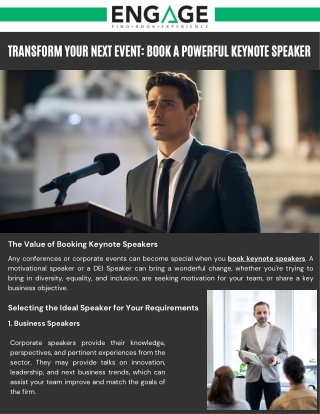 Transform Your Next Event with a Powerful Keynote Speaker
