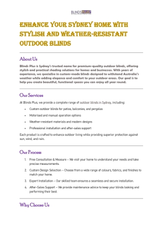 Enhance Your Sydney Home with Stylish and Weather