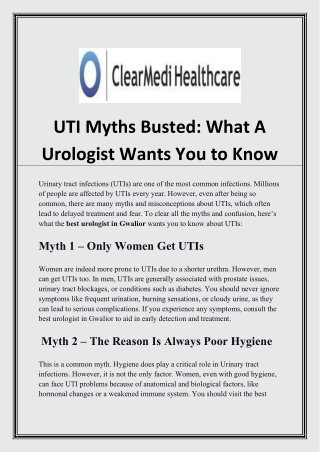 UTI Myths Busted: What A Urologist Wants You to Know